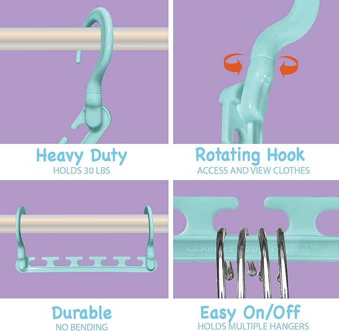 Wonder Hanger Max 10-Pack Space Saving Hangers, Reinforced Hooks Swivels 360°