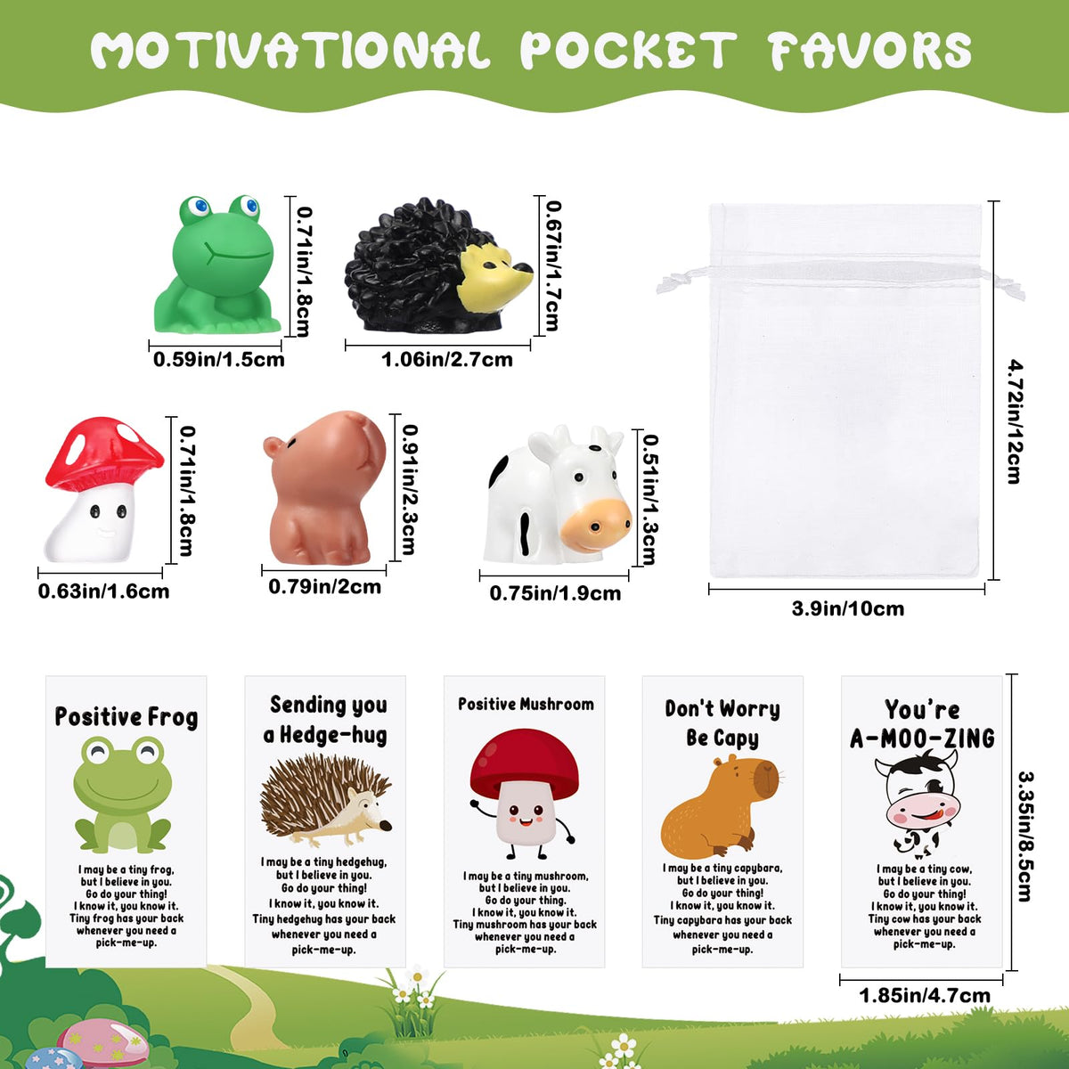 Fumete 25 Set Employee Appreciation Gift Bulk for Social Worker Volunteer Teacher Nurse Positive Resin Animal with Pun Motivation Note Card Inspirational Secretary Admin Assistant Thank You Gift