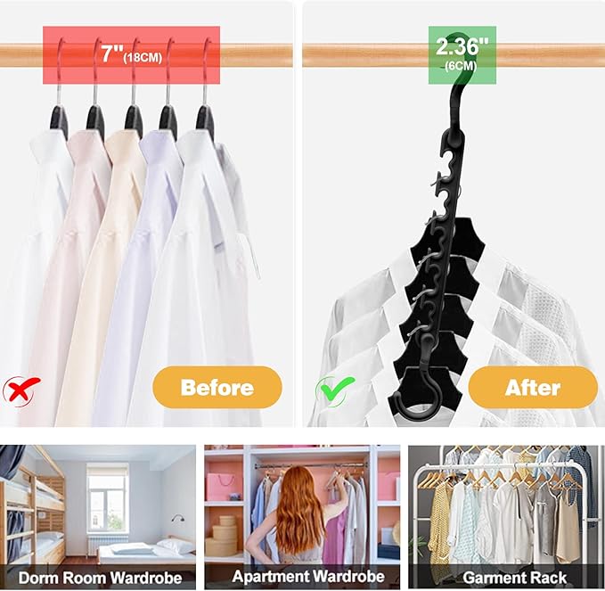24-Pack-Closet-Organizers-and-Storage, Closet-Organizer-Hangers 5 Holes