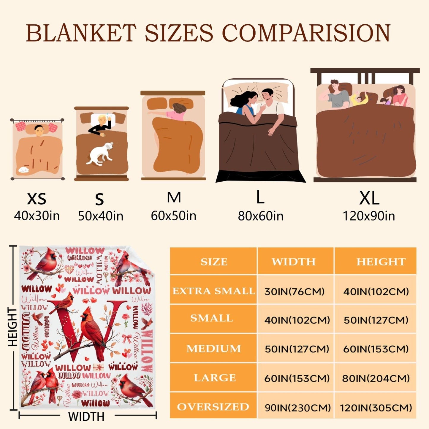 Custom Valentine's Day Blanket,Personalized Couple Gifts for Boyfriend Girlfriend,Soft Flannel Throw for Bed Sofa,Lightweight,40 x 30in