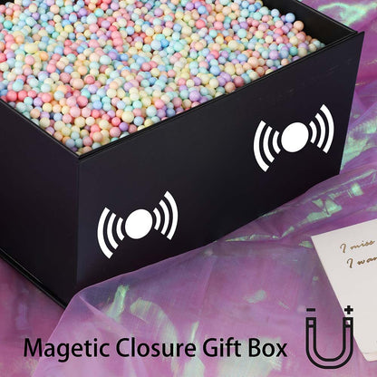 Black Gift Boxes 16 Pack,Large Gift Boxes in Bulk, Collapsible Gift Box with Lid Magnetic Closure, Packaging for Small Business, Parties, Boutiques, Bridesmaid Wedding Retail Bulk 12x12x6 inch