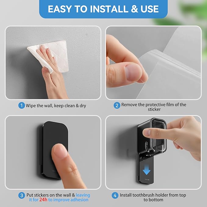Toothbrush Holders for Bathroom【Innovation Single Slot Design】 2PCS Toothbrush