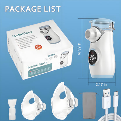 Mesh Nebulizer, Portable Nebulizer with Intuitive LED Interface and Auto-Cleaning, Handheld Nebulizer for Adults Kids