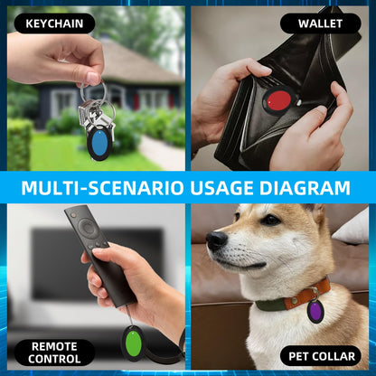Key Finder Wireless RF Locator with 80dB+ Loud Beep & LED Light, 131ft Range, No App Needed, 1 RF Transmitter & 4 Receivers, Item Tracker for Keys, TV Remote, Wallet, Pet, and Glasses