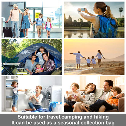 ALMING Compression Bags - Travel Accessories - 10 Pack Space Saver Bags - No Vacuum or Pump Needed - Vacuum Storage Bags for Travel Essentials - Home Packing-Organizers (Blue)