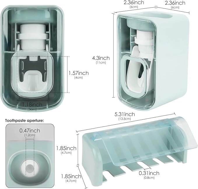 5 Slots Wall Mount Toothbrush Holder
