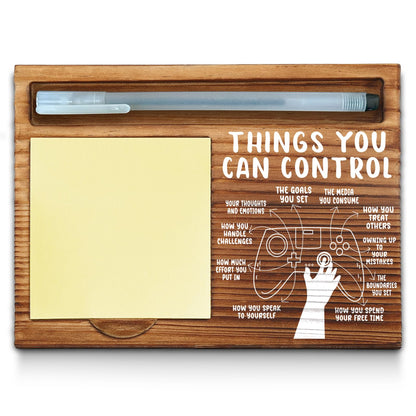 Mental Health Things You Can Control Sticky Note Holder, Mindfulness Therapy Office Gift for Coworker, Friends, Positivity Recovery Self Care Encourage Gift Self-Stick Note Pad Holders WPP34