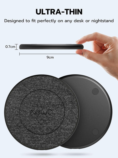 NewQ Wireless Charger, 15W Max Wireless Charging Pad for iPhone 17 16 15 14 13 12 11Mini/SE/Pro/Max/Plus, Samsung Galaxy S23/S22/S21/S20/S10/S9/S8/S7/Note20/10/9/8, Air Pods/Pro/Galaxy Buds/+, 2 Packs
