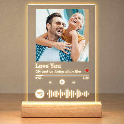 Custom Spotify Plaque, Custom Acrylic Song Plaque Picture Frames, Personalized Photo Frame, Personalized Anniversary Birthday Valentines Day Gifts for Her Him Women Men Girlfriend Boyfriend Couple