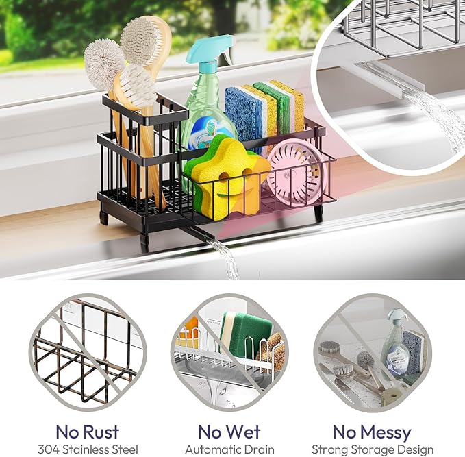 SWTYMIKI Sink Caddy Sponge Holder