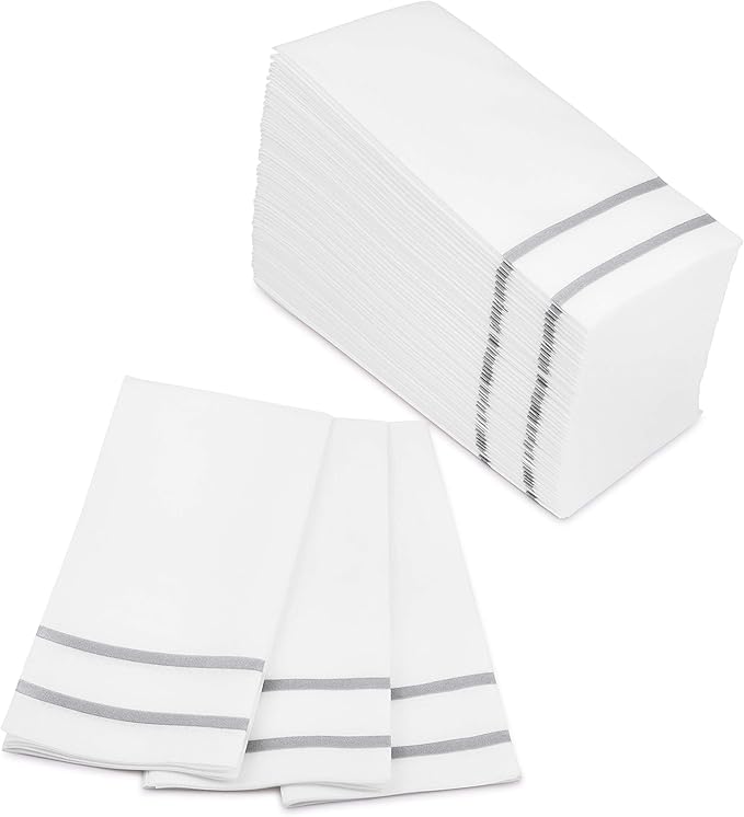 Fete Disposable Hand Towels for Bathroom, Anniversary, and Wedding Napkins for