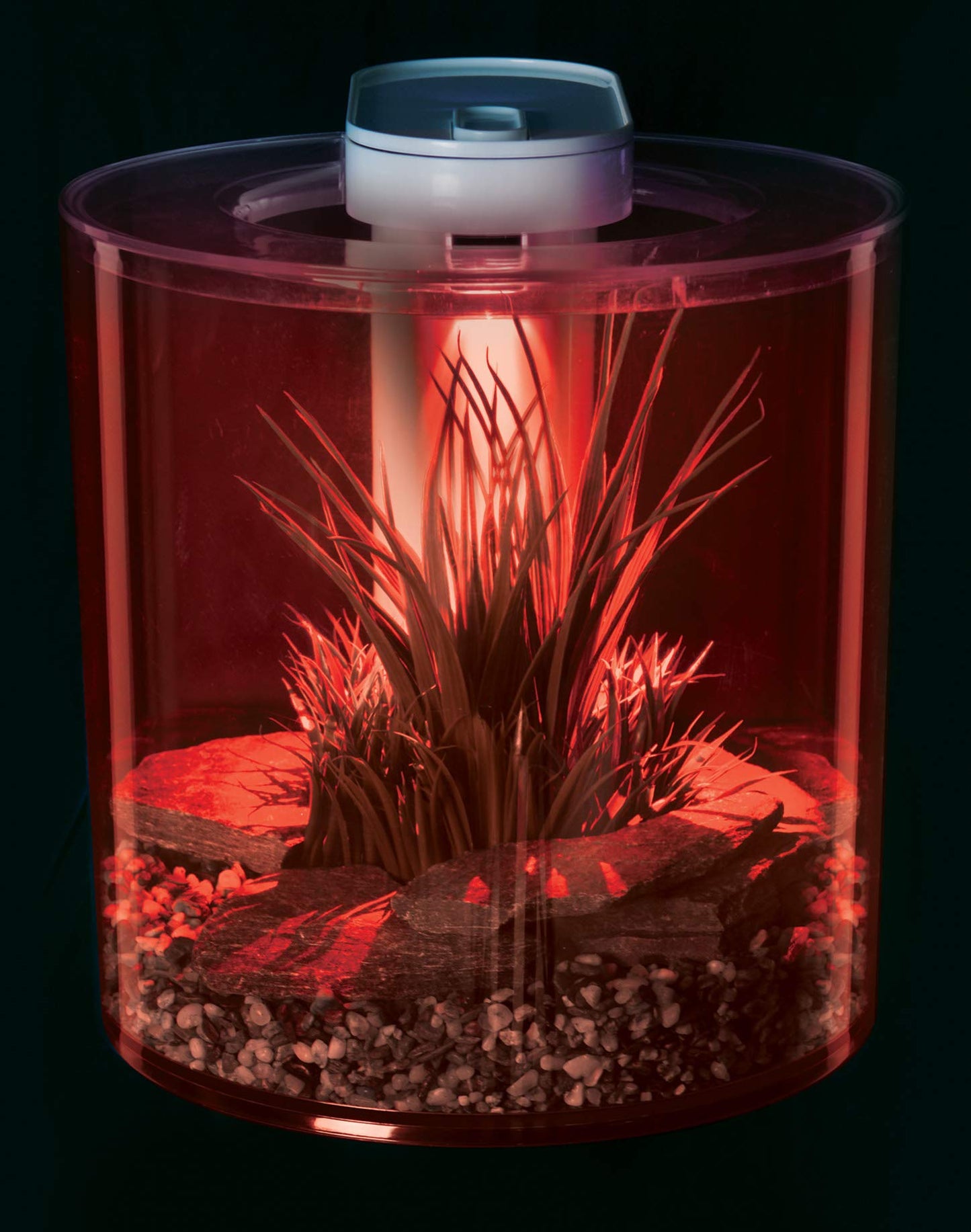 Marina 360 Aquarium with Remote Control LED Lighting, Multi-colour, 10 Litre,Blue,Green,Red