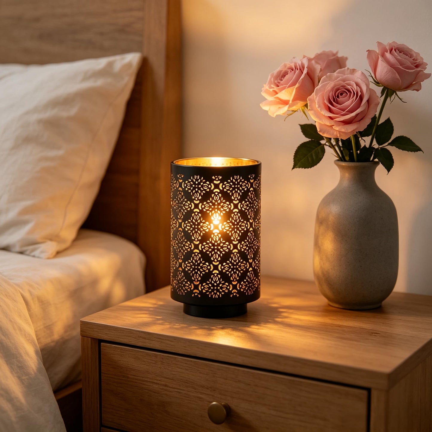 Hosley Diamond Cut Candle Holder 8 Inch Height Ideal Gift for Wedding Spa Lantern Reiki Decor LED Candles P9