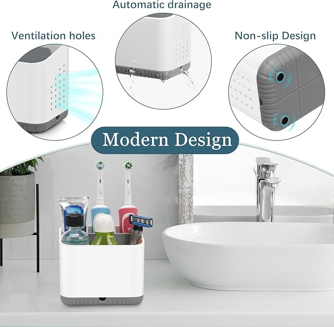 Toothbrush Holders for Bathrooms, Kids Electric Toothbrush and Toothpaste Holder