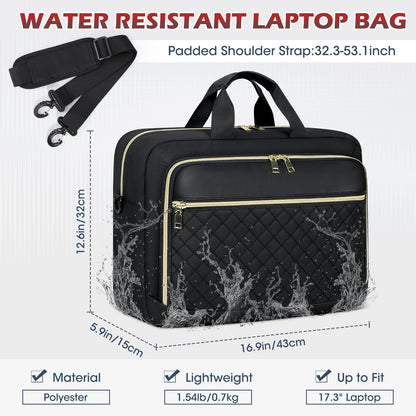 NEWHEY Laptop Bag 17.3 inch Briefcase for Women Large Laptop Case Computer Bag Work Bag Messenger Bag for Business/Office Travel/College