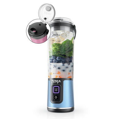 Ninja BC151BK Blast Portable Blender, Cordless, 18oz. Vessel, Personal Blender-for Shakes & Smoothies, BPA Free, Leakproof-Lid & Sip Spout, USB-C Rechargeable, Dishwasher Safe Parts, Black