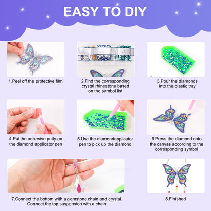 VibyTiby 5 pcs Diamond Art Kit, Suncatcher Craft, Complete DIY Kit with Crystals Pendants for Home Decor, Creative Gift for Crafters