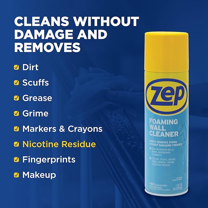 Zep Foaming Wall Cleaner - 18 oz ZUFWC18 - Removes Stains Without Damaging