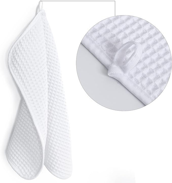 POLYTE 430 GSM Microfiber Lint Free Washcloth Face Towel, 13 x 13 in, 4 Pack