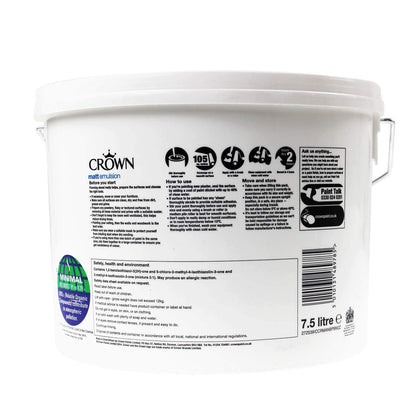 CROWN Matt Emulsion Paint 7.5L Pure Brilliant White
