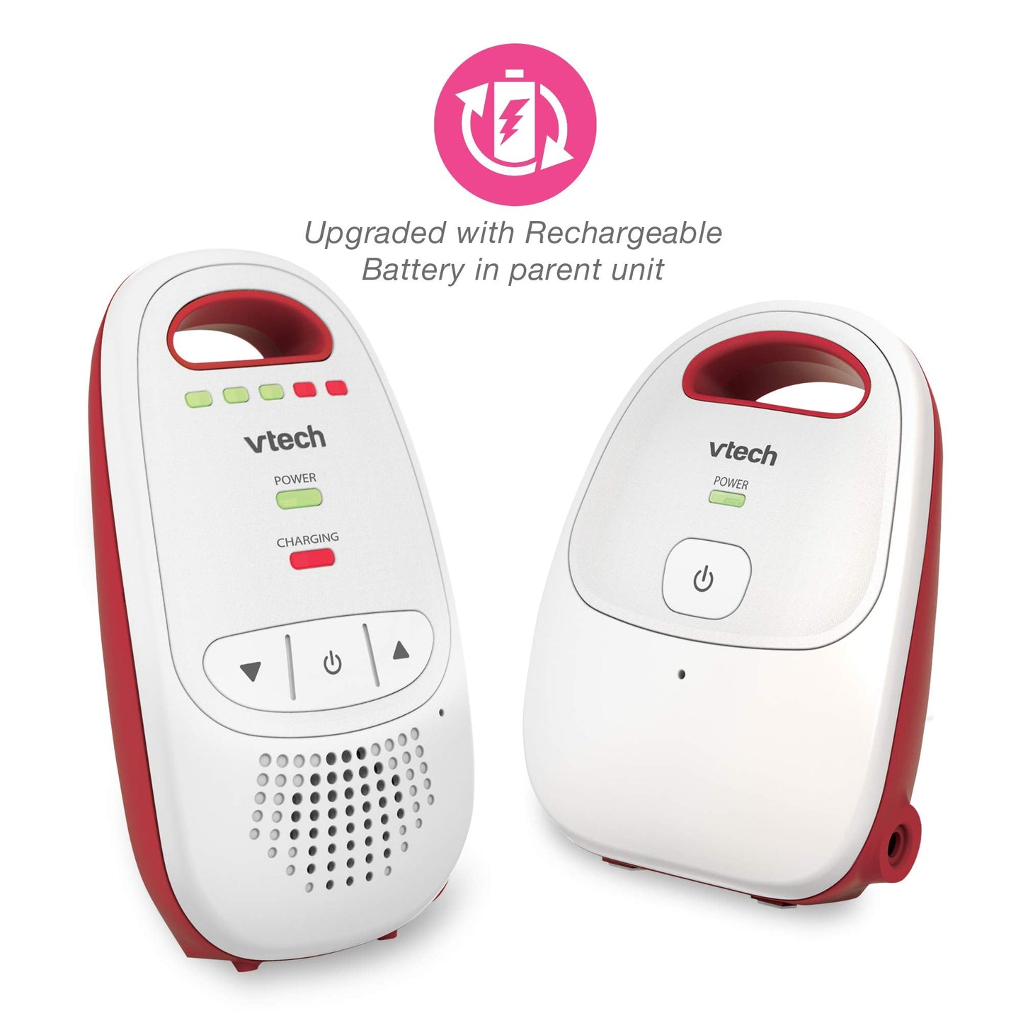 VTech BM1000 Digital Audio Baby Monitor, Parent Unit with Rechargeable Battery, Long Range, Digital Wireless Transmission, Baby Monitor with Crystal-Clear Sound, Plug & Play, Sound Indicator & Alerts