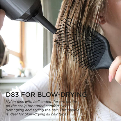 Denman (Black) Large Paddle Cushion Hair Brush for Blow Drying & Detangling - Comfortable Styling, Straightening & Smoothing - For Women and Men, P083