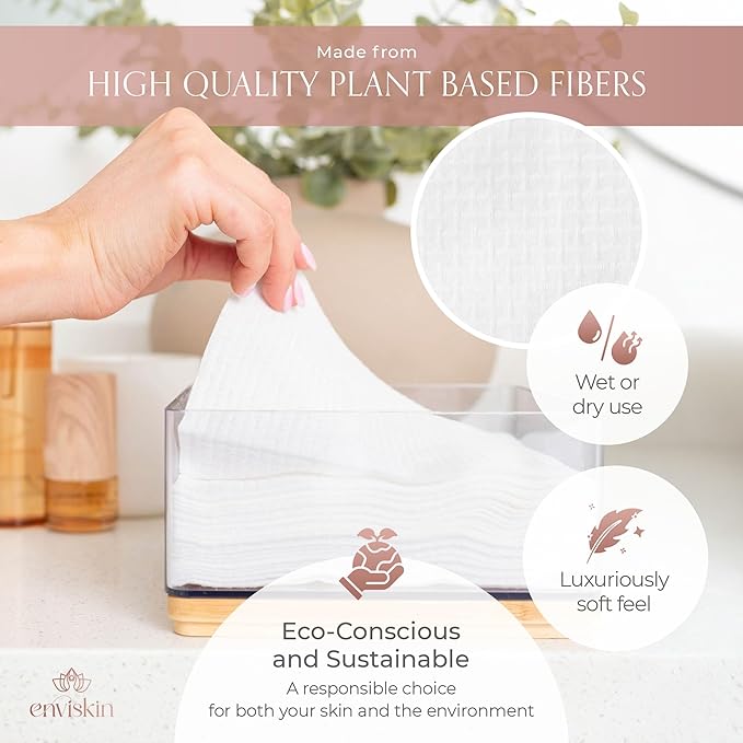 50 Disposable Face Towels Plant-Based Makeup Remover Wipes