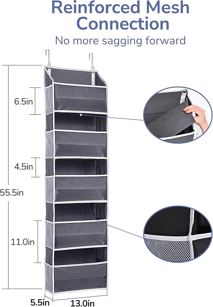 ULG 1 Pack Compact Size Over Door Organizer Slim Door Storage