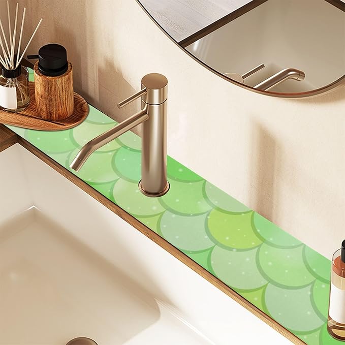 Kitchen Sink Splash Guard 2 PCS 14.7 Inch Sink Faucet Mat Splash Guard