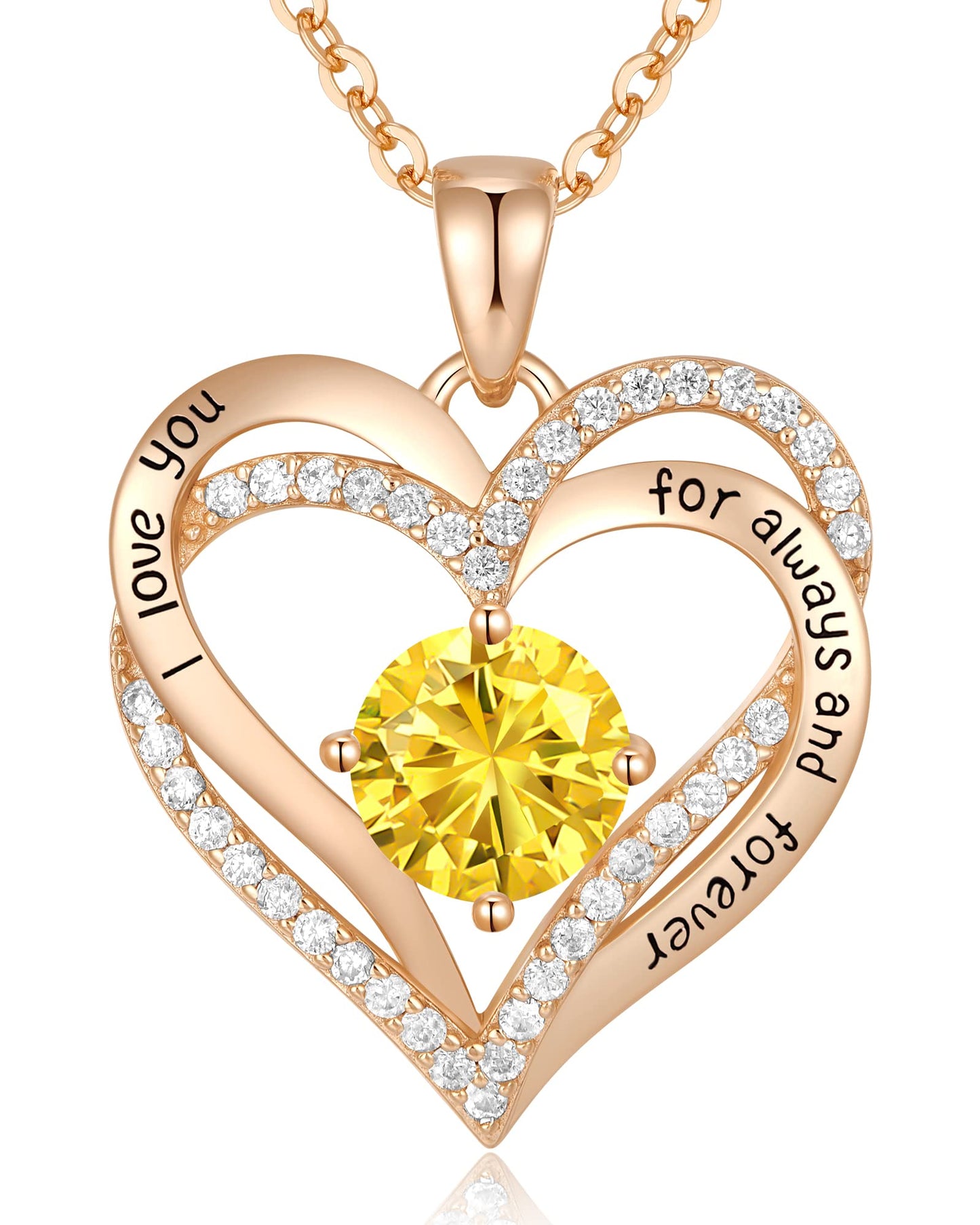 CDE Valentine's Day Gift Forever Love Heart Necklaces for Women, Wedding Anniversary, Birthday Mothers Christmas Day Gifts for Mom, Mother, Wife, S925 Silver Jewelry with Birthstone Pendant