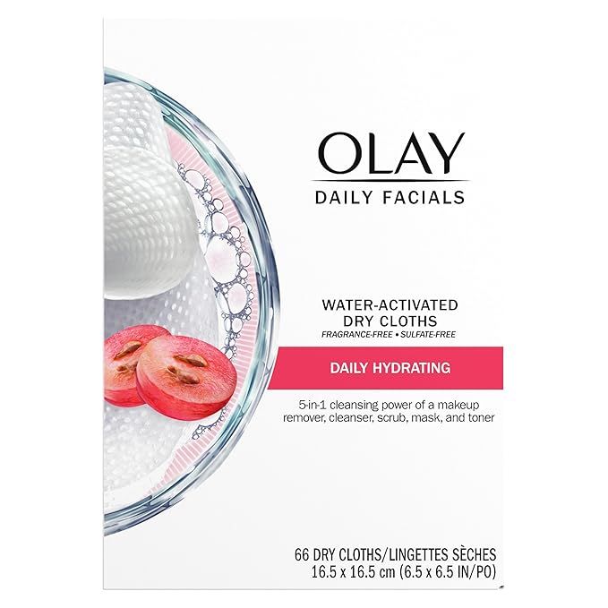 Olay Makeup Remover Wipes, Daily Facials Hydrating Face Cleanser