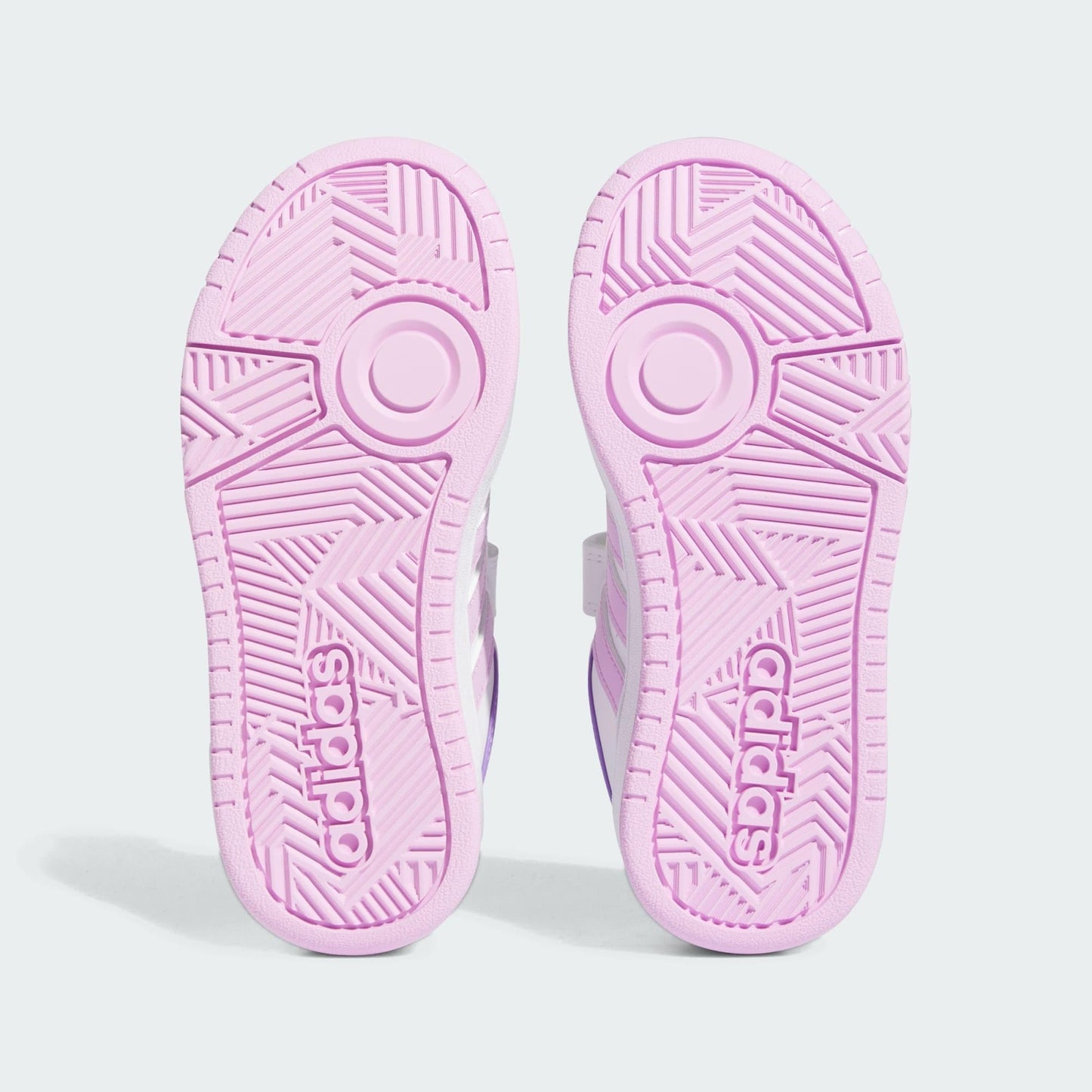 adidas Hoops Lifestyle Basketball Hook-and-Loop Shoes, Cloud White/Lilac/Violet Fusion, 2.5 UK