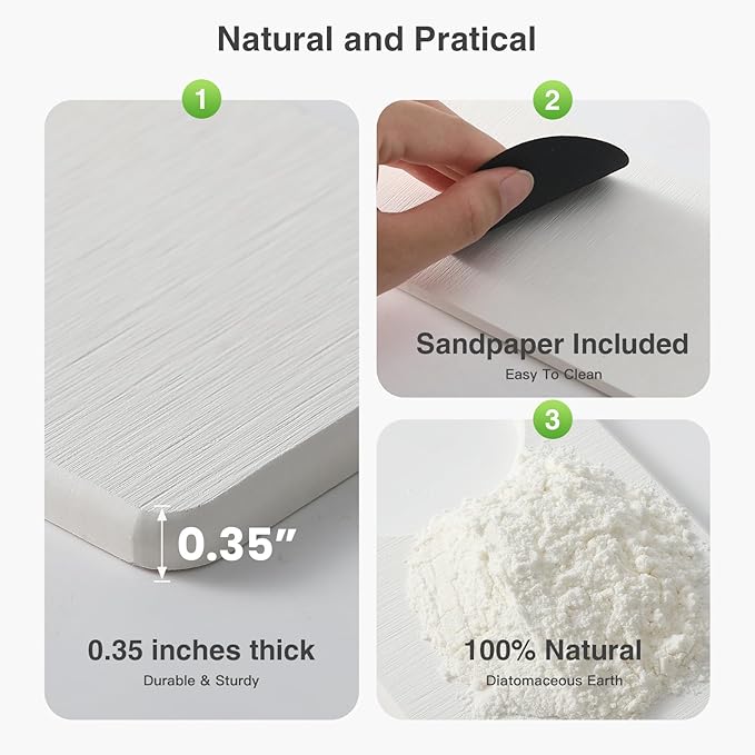23.6" x 4" Stone Faucet Mat for Kitchen Sink, Quick Drying Diatomite Sink Tray