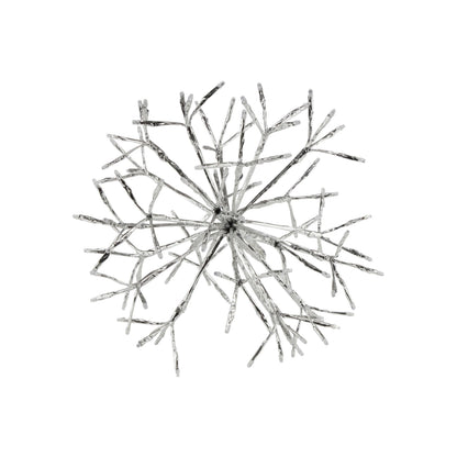 Alpine Corporation 16"H Indoor Holiday 3D Snowflake Hanging Ornament with LED Lights, White , Christmas Decoration
