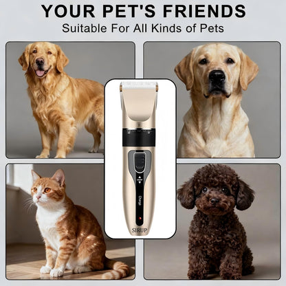 SIRUP Rechargeable Dog Grooming Kit-Dog Clipper Kit, Pet Shaver Cordless Electric Quiet Hair Clipper Set for Dogs Cats Pets, 12 piece Set