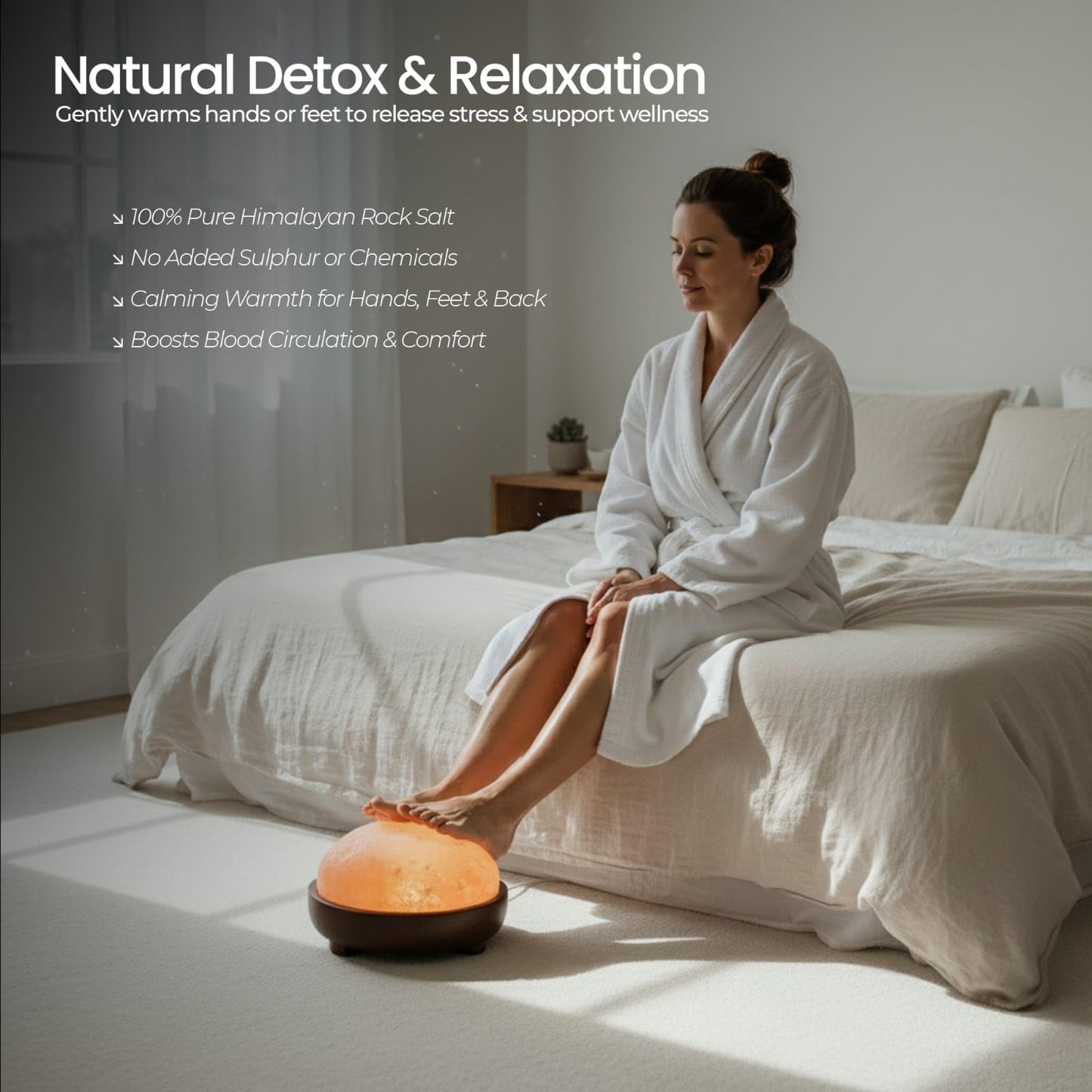SAF Naturals Himalayan Natural Salt Lamp Dome Shape for Foot & Hand Relaxation, with Dimmer