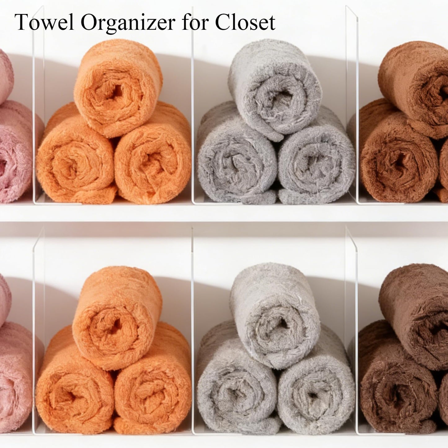 Lebouri Shelf Dividers for Closet Organization: 10" Tall x 12" Deep Acrylic Closet Shelf Dividers for Clothes Sweater Purse - Clear Organizers and Storage Separators for Home Space Saver Enthusiasts
