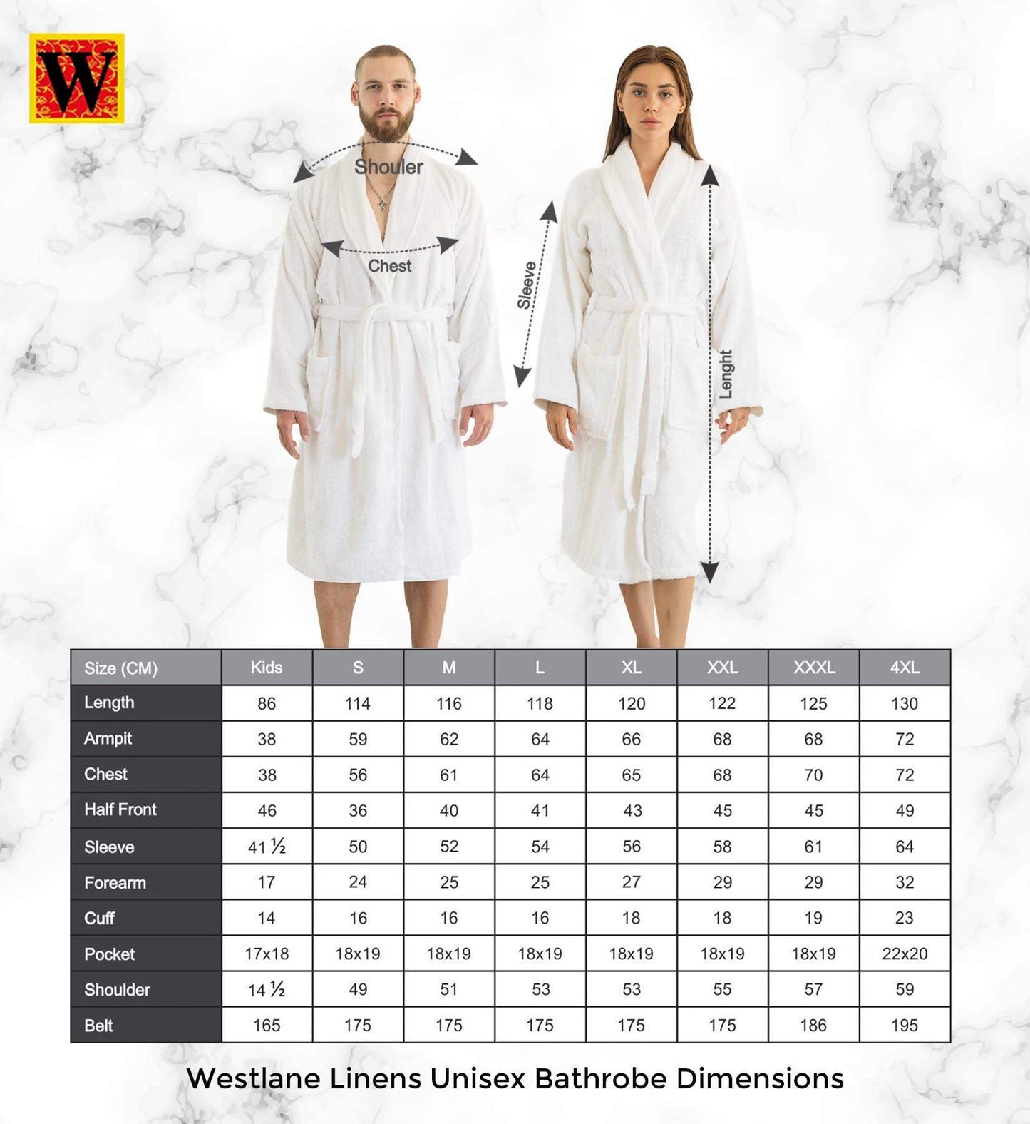 Westlane Linens 100% Egyptian Cotton Terry Toweling Bathrobe with complimentary Slippers, Hotel & Spa Quality Unisex Dressing Gown Bath Robes for Men & Women