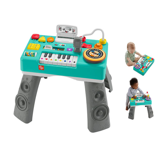 Fisher-Price Laugh & Learn DJ Activity Table | Bright and Musical Baby Activity Table, Version: English, UK; Italian; Portuguese; Spanish, Castilian, HRB60