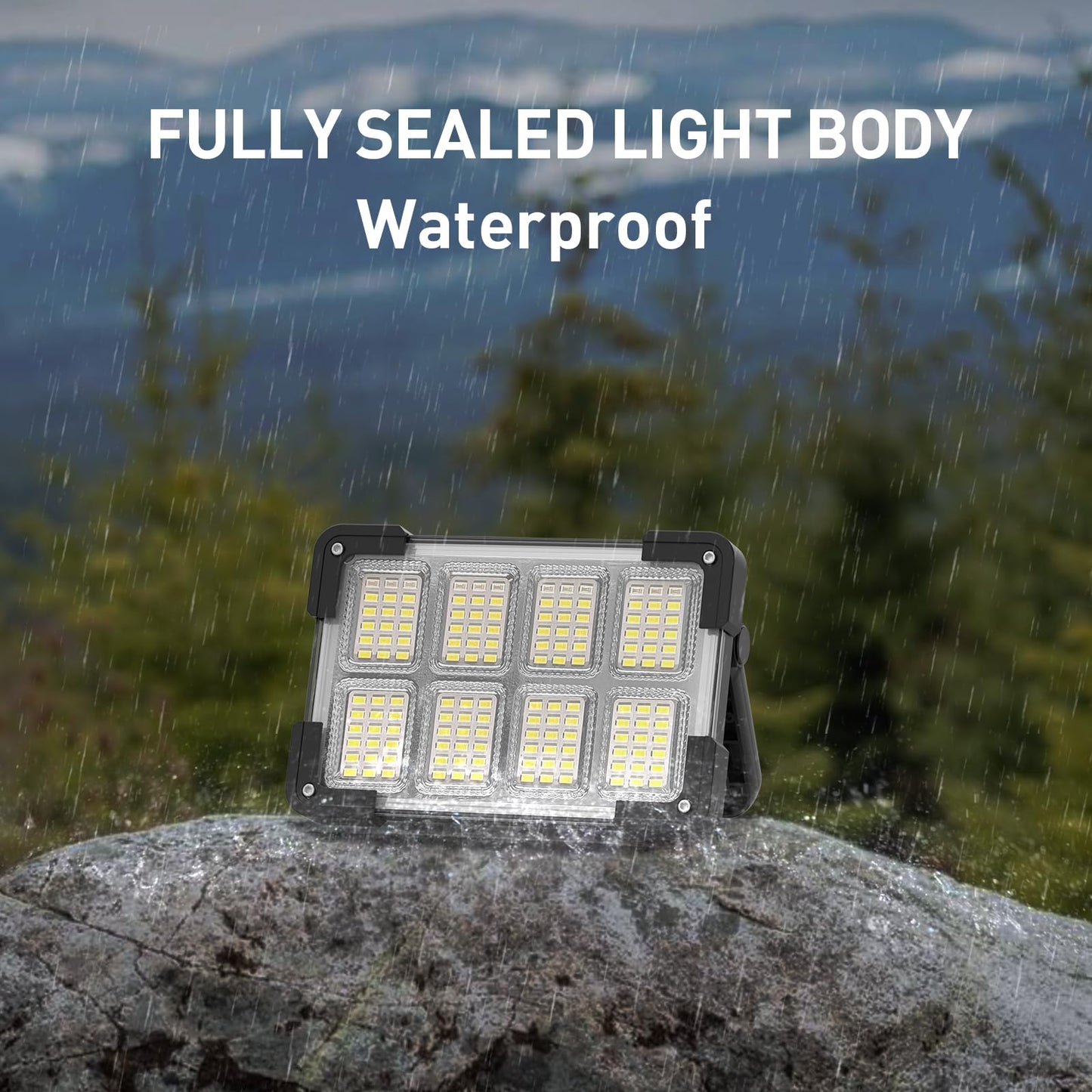 OHAYORI LED Rechargeable Work Light, Portable Floodlight with Power Bank, 4 Modes LED Rechargeable Spotlight, Waterproof Outdoor Emergency Security Light for Fishing, Hiking, Car Repairing