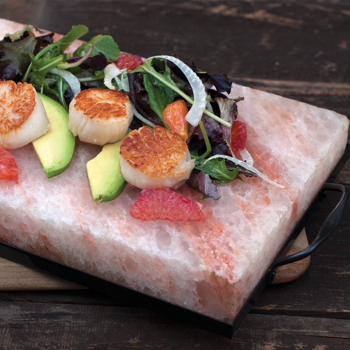 Charcoal Companion CC6301 Himalayan Salt Plate & Holder Set