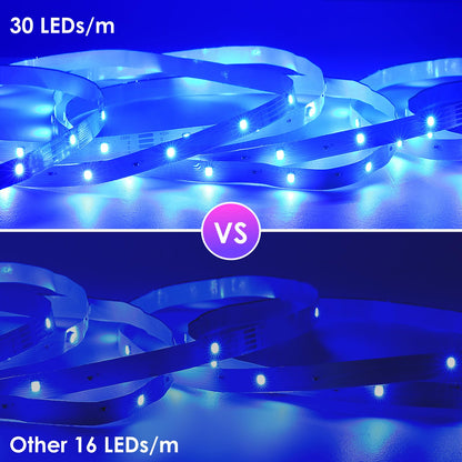 HOVVIDA LED Strip Light Lights 30M, 30 LEDs/Meter, 24V RGB LED Strip, 900 LEDs, 2x15M, APP and Remote Control, Music Mode, Timer Mode, LED for Bedroom, Living Room, Kitchen, Party