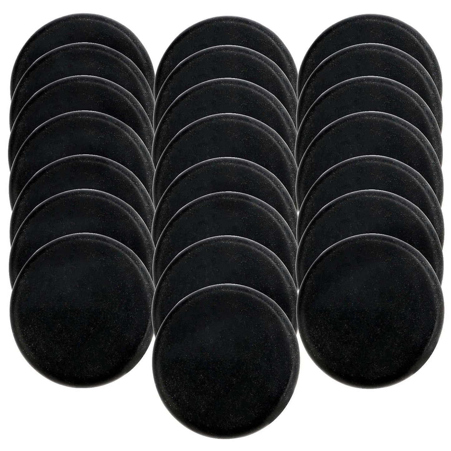 SOUJAP 22 Pack 3.15 Inch Basalt Massage Stones, Large Massage Hot Round Stones, Black Essential Basalt Rocks for Relaxation, Home Spa