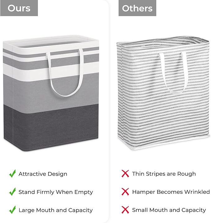 HomeHacks 4-Pack Large Laundry Basket, Waterproof, Freestanding Laundry Hamper