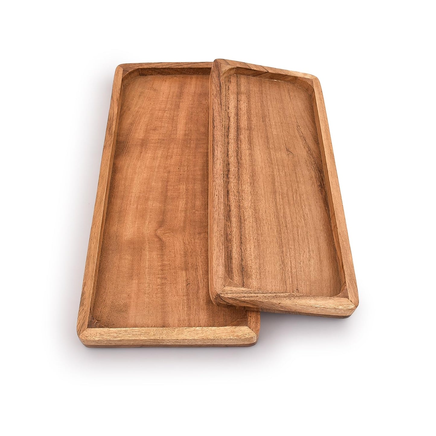 Samhita Acacia Wood Rectangular Wooden Platters for Food Holder/BBQ/Party Buffet Gift for Friend, Family.