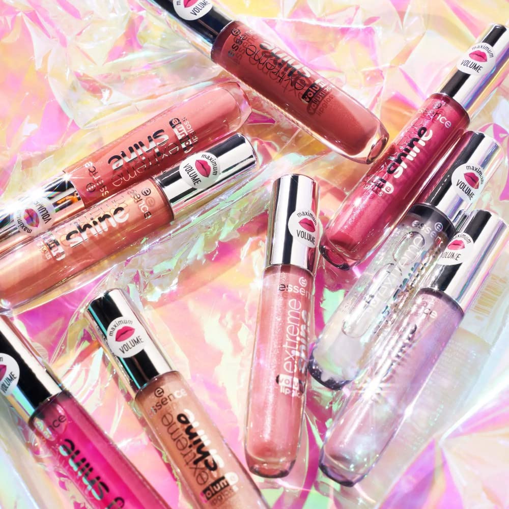 Essence Extreme Shine Volume Lip Gloss, No. 09 Shadow Rose, Nude, Radiantly Fresh, Shiny, Translucent, Vegan, Oil-Free, Alcohol-Free (5 ml)
