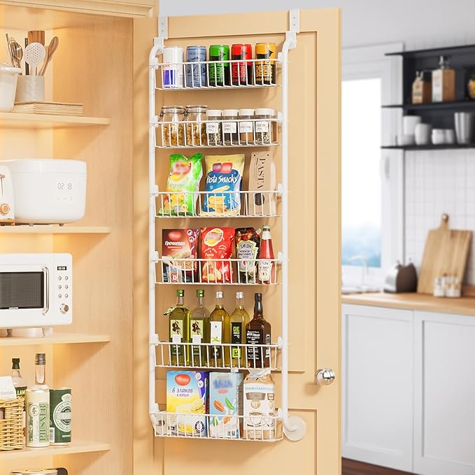 Delamu Over the Door Pantry Organizer, 6-Tier Pantry Organizers and Storage