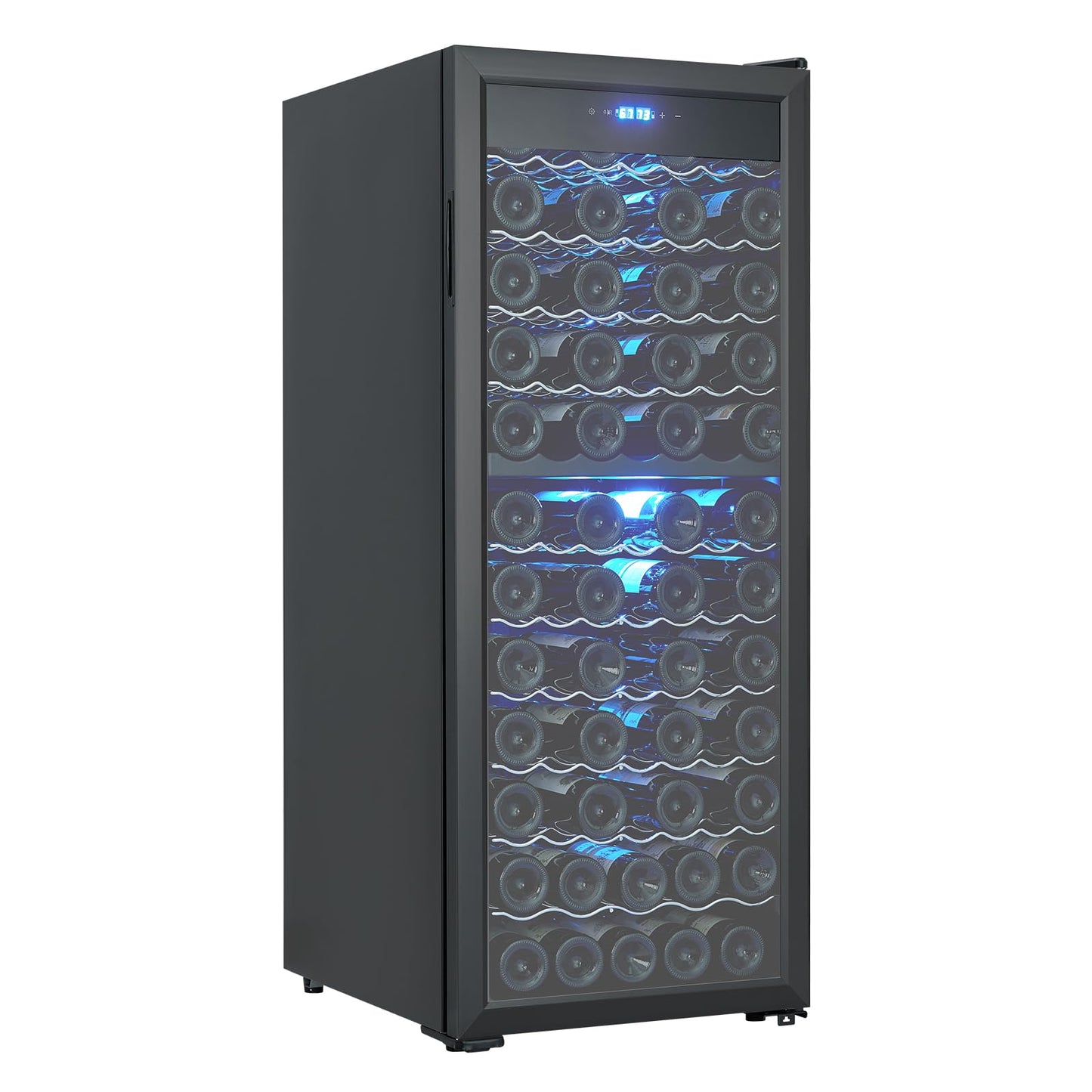 GarveeHome Wine Cooler Refrigerator - 80 Bottles, Dual Zone Digital LED Touch Control, Freestanding Wine Cellar, Adjustable Shelves, Single Glass Door, for Red, White, Champagne or Sparkling Wine