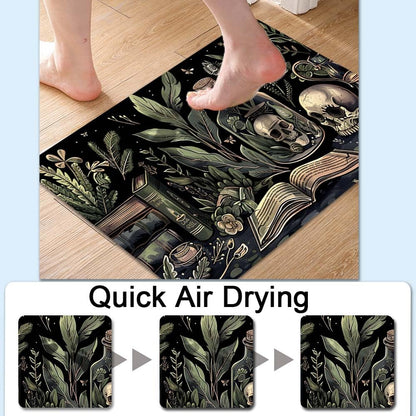 ZHUZHISHAN Bath Mat-Bathroom Rug，Books and Skulls-Absorbent Non Slip Quick Dry Stain Resistant Easy to Clean Care Shower Rug for Bathtub Shower Room 16×24Inch (40 * 60cm)