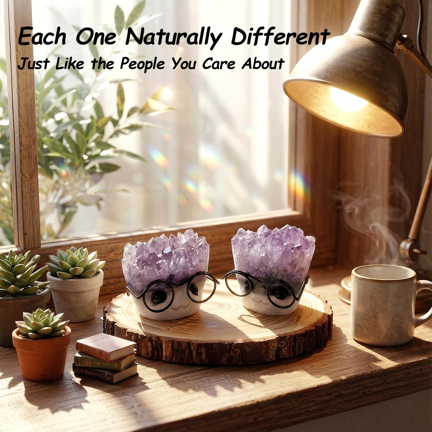 Estairkas Natural Crystal Hedgehog Pet Rock, Mystery Quartz Healing Crystal Buddy Punk Desk Decor, Cute Rock Collectors Gift for Coworkers, Friends, Birthday (Purple)